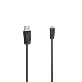 USB-2.0-Anschlusskabel, A-Stecker - Mini-B-St. (B5 Pin), 0,75 m, Schwarz