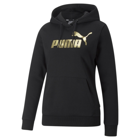 PUMA ESS+ Metallic Logo Hoodie FL Damen Basics