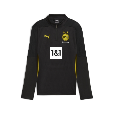 PUMA BVB Training 1/4 Zip Top Jr with Sponsor Football